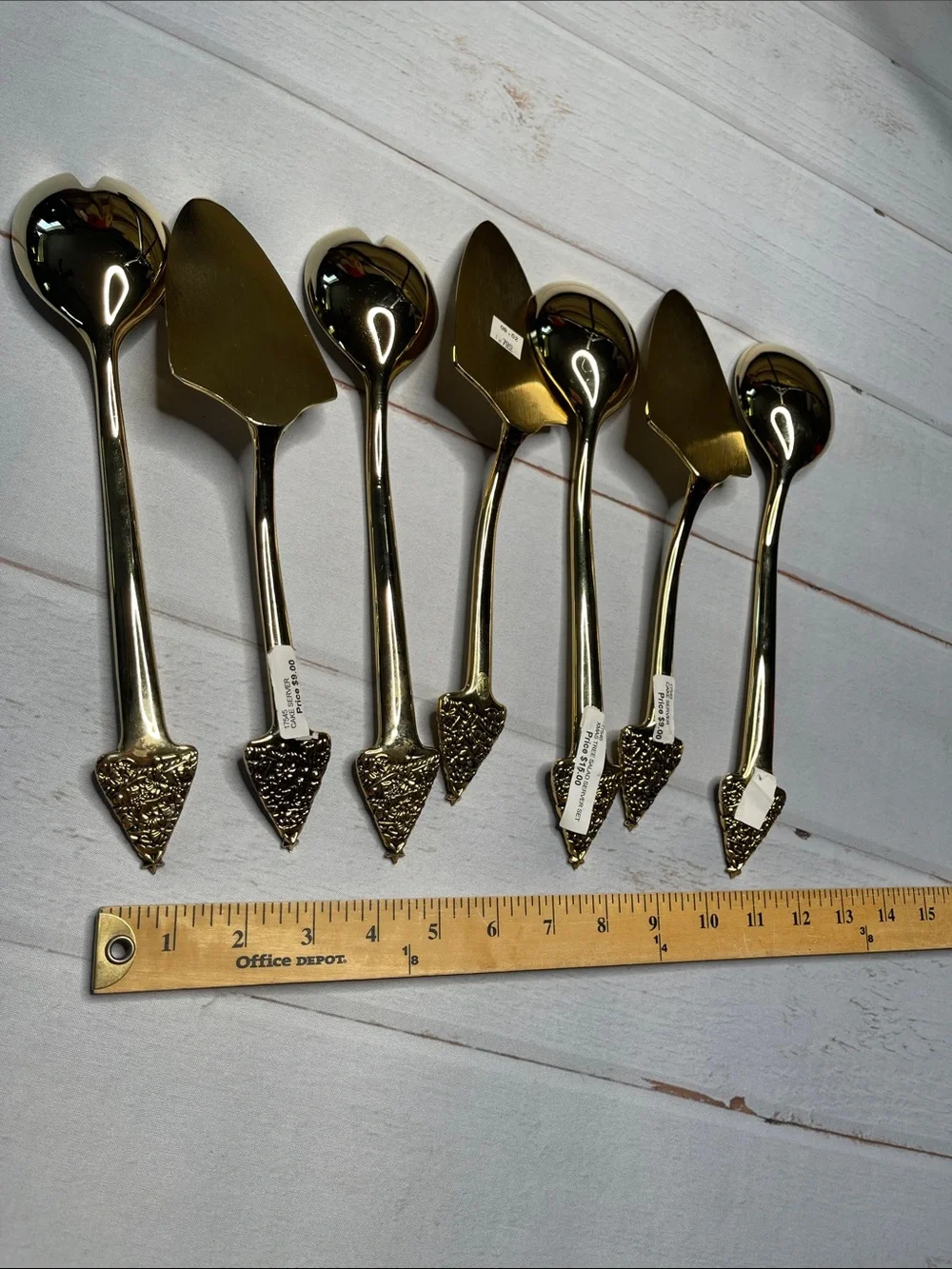 Bundle Christmas Serving Utensils Gold Tree Handle Pie Spoon Set Metal Servers